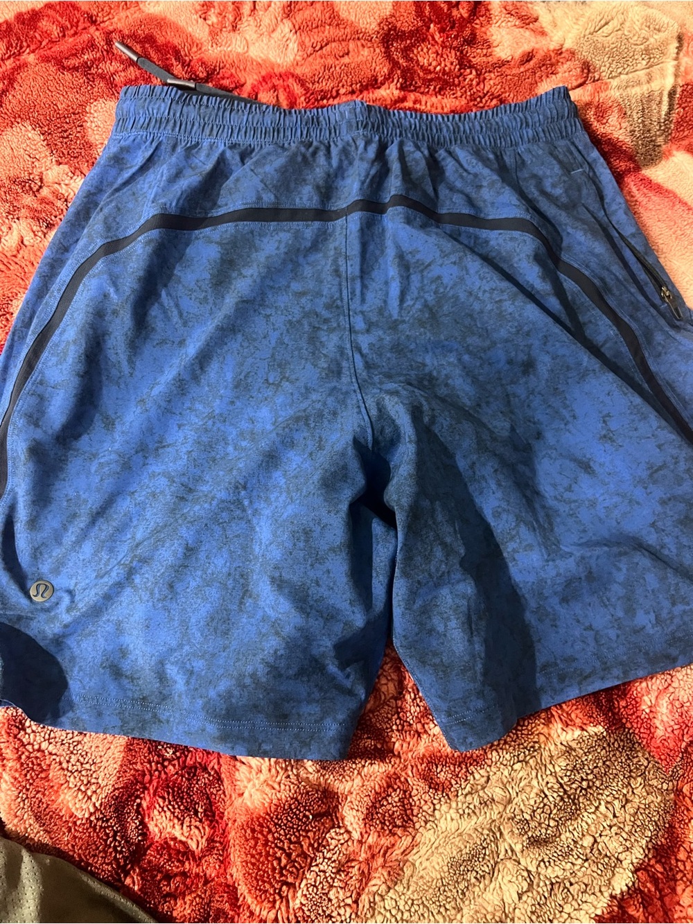 lululemon athletica Men’s Navy-Blue Patterned Athletic Shorts